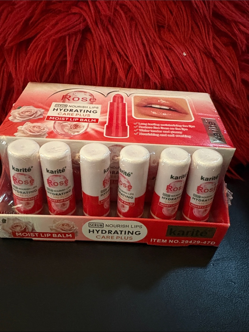 Karité Rose Hydrating Moist Lip Balm - Red & White - Resellers Bundle 24pcs
